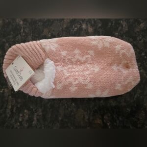 New Cuddl Duds Sz 9-12 Cozy Snug Ballerina Slipper Socks Pink